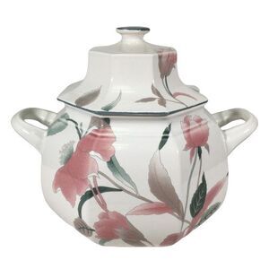 Vintage Mikasa Continental SILK FLOWERS Tureen with Lid F3003 No Ladle Art Deco